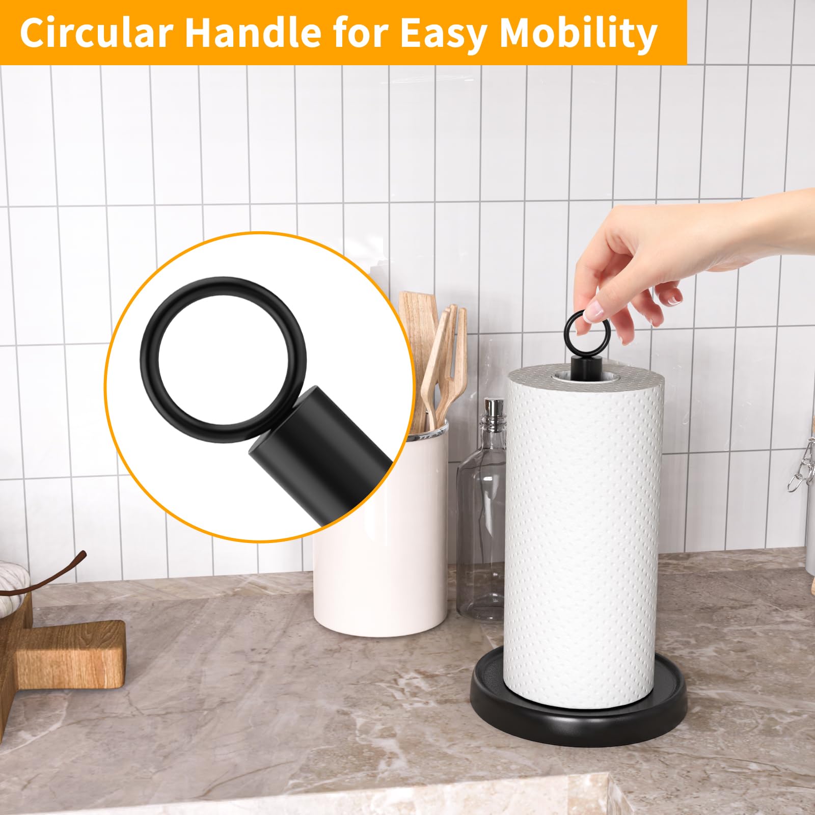PAROTO paper towel holder ring handle enables easy movement
