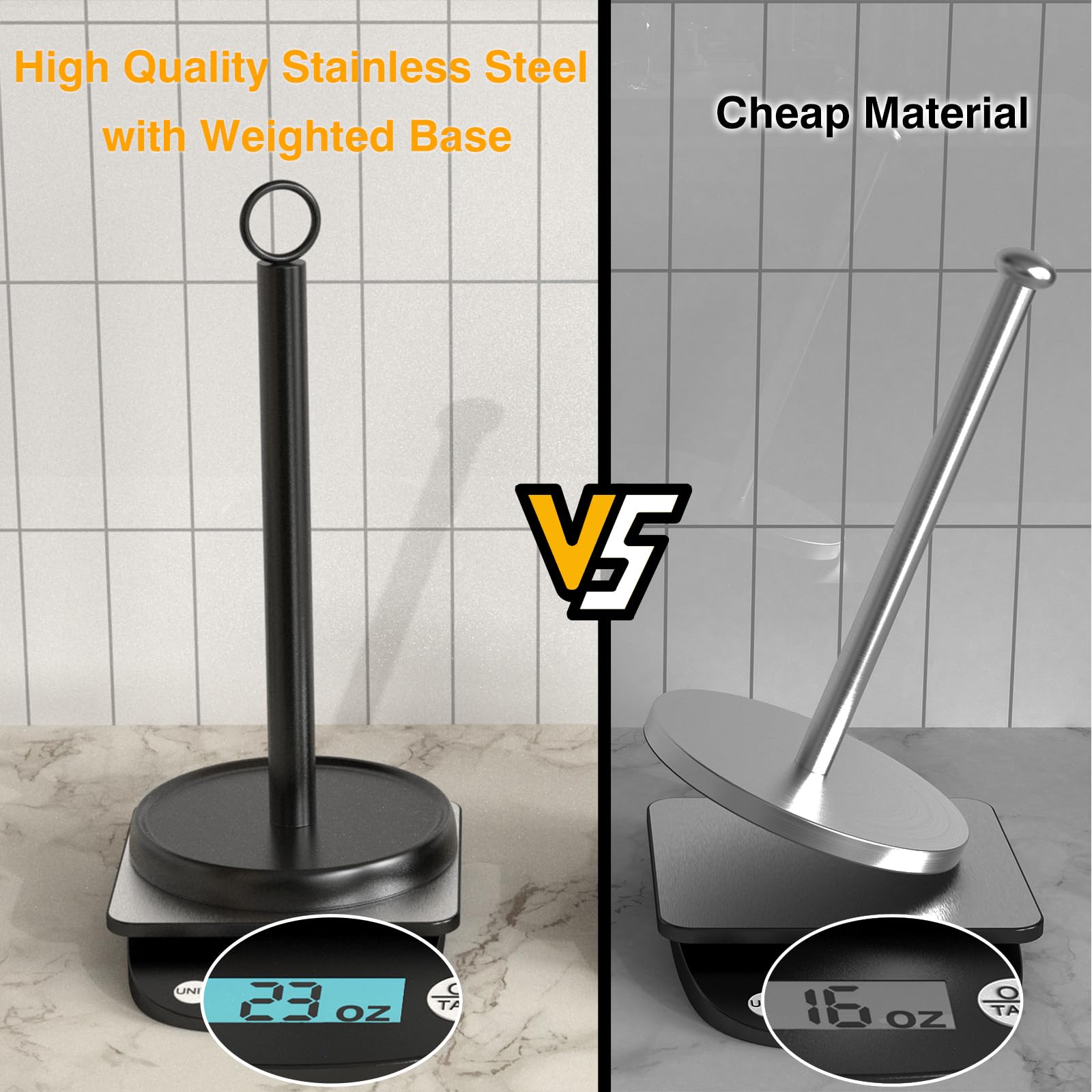 PAROTO stainless steel towel holder fits standard and jumbo rolls