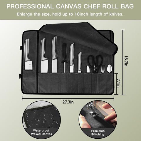 Parsuko Knife Roll Bag waterproof waxed canvas texture emphasizes durability.