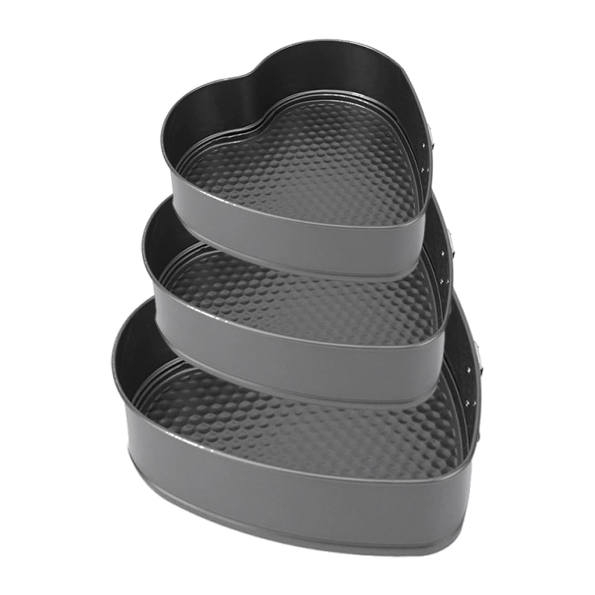 Parthan heart-shaped springform tins set of three for versatile baking sessions.