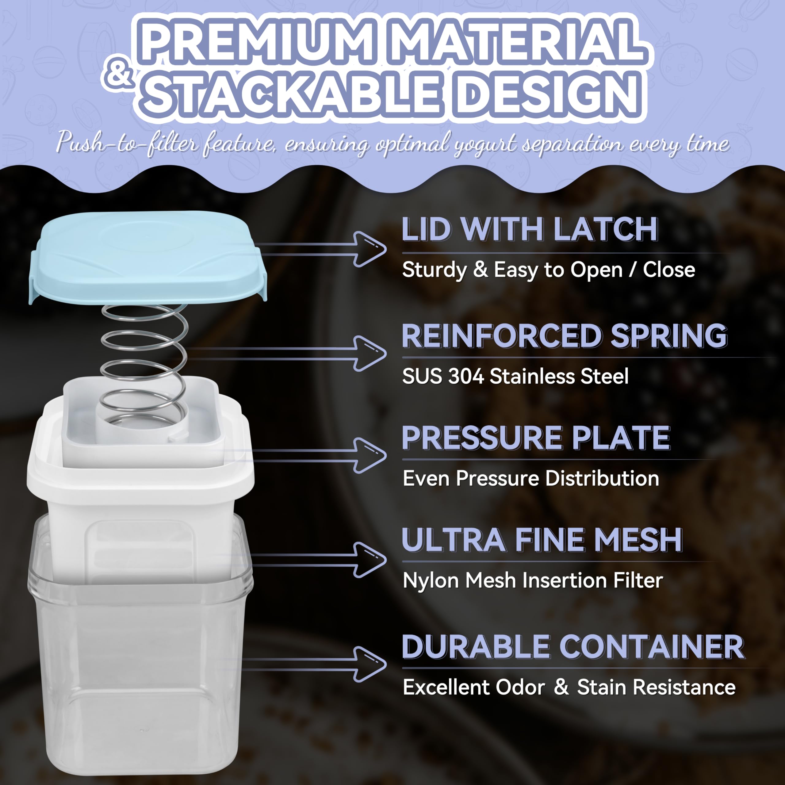 Party Desserts Yogurt Maker 1.5 Qt ready for thick yogurt