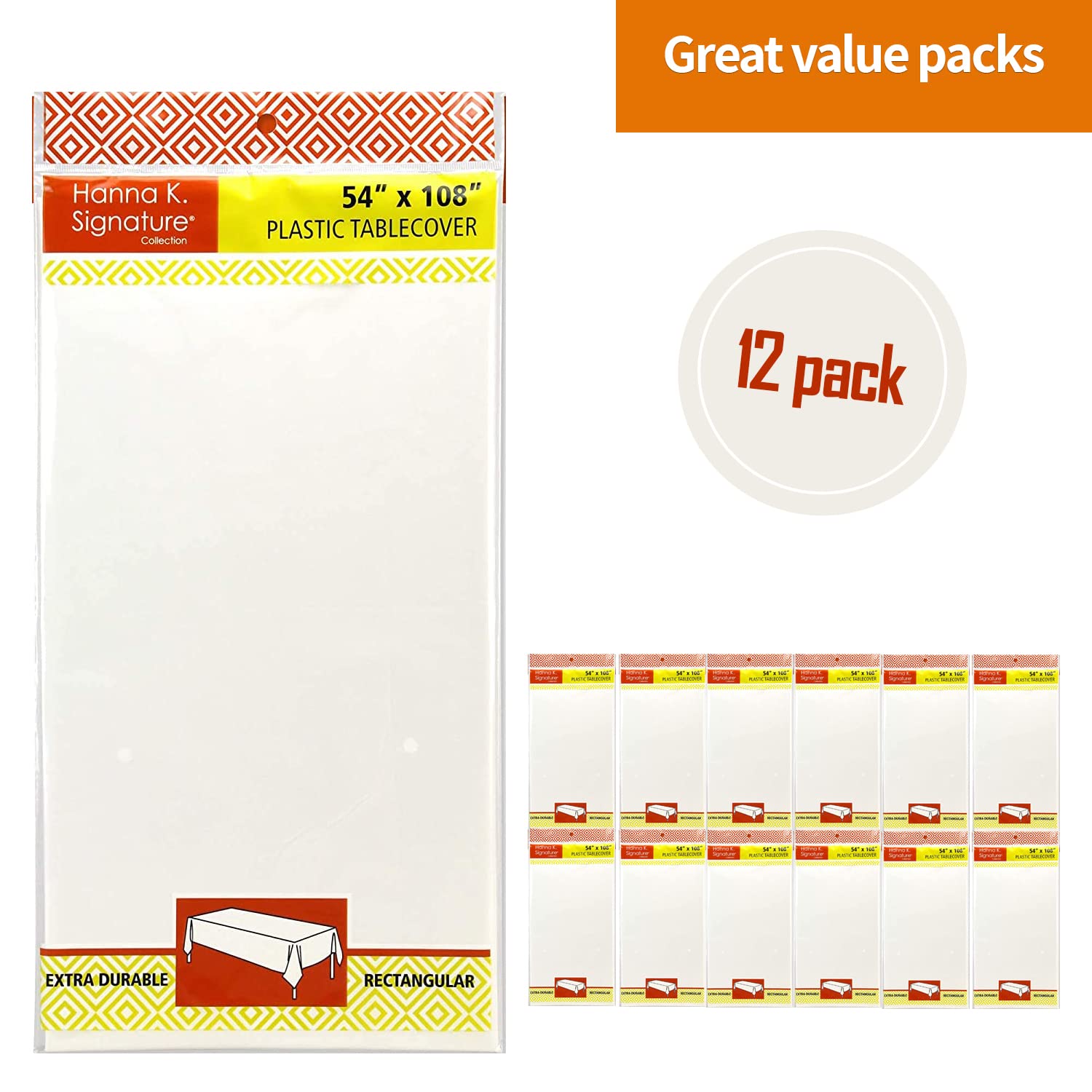 Party Dimensions close-up shows the durable plastic tablecloth material.