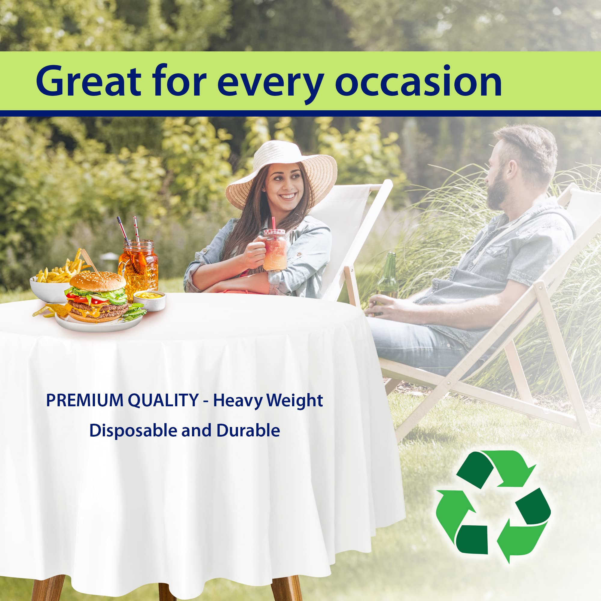 Party Dimensions white tablecloth for weddings and events creates a clean, elegant backdrop