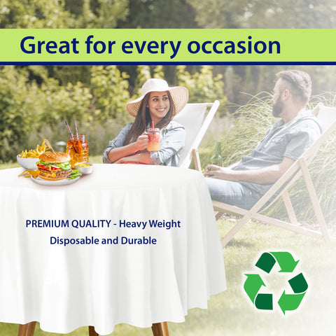 Party Dimensions white tablecloth for weddings and events creates a clean, elegant backdrop