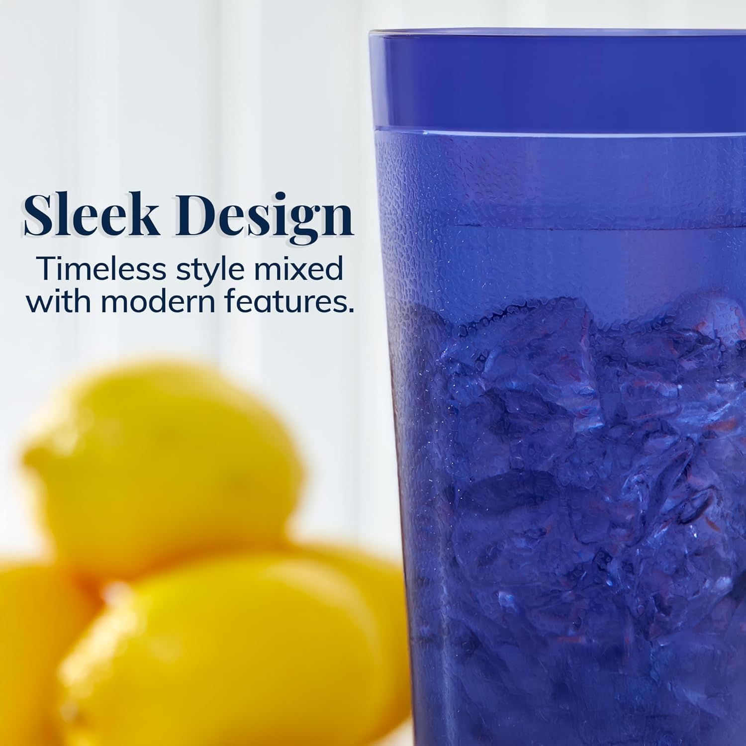 Party Outlaw 6-pack lt blue tumblers on table, safe for kids and meals.
