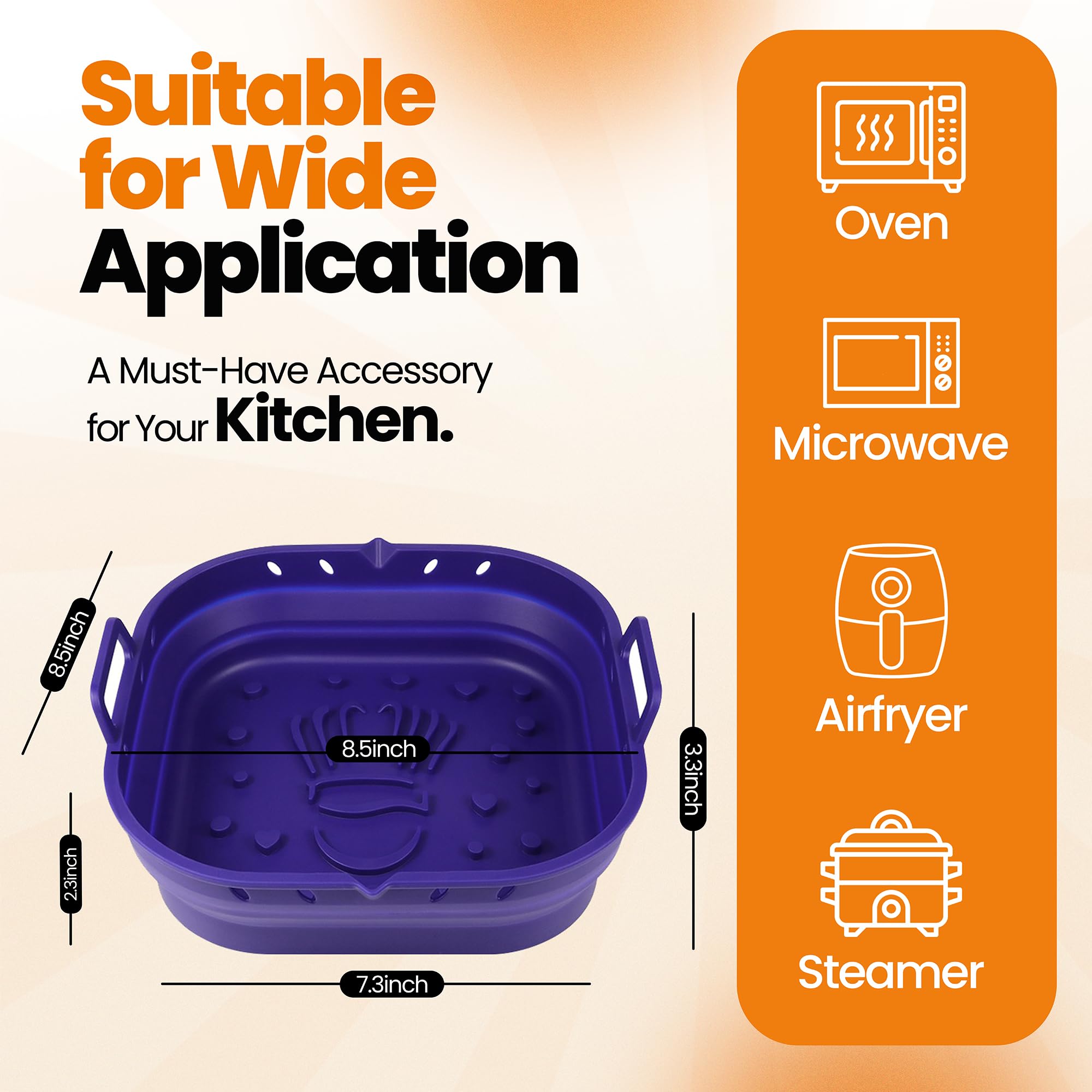 PARTY PORT blue silicone liner is dishwasher-safe for quick cleaning.