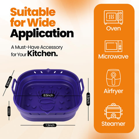 PARTY PORT blue silicone liner is dishwasher-safe for quick cleaning.