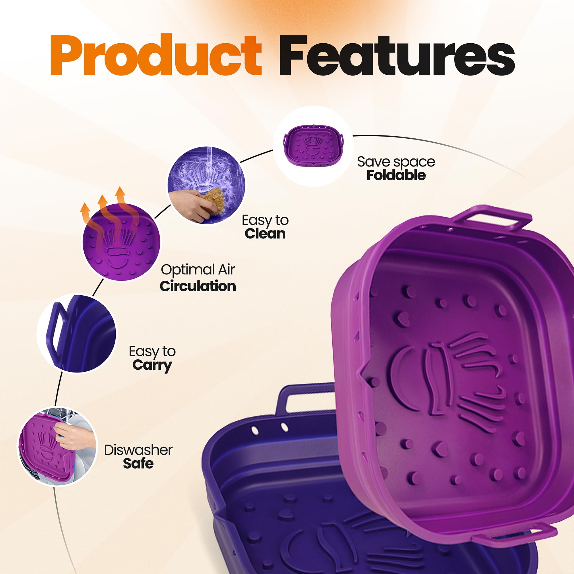 PARTY PORT collapsible, reusable liner designed for compact storage.