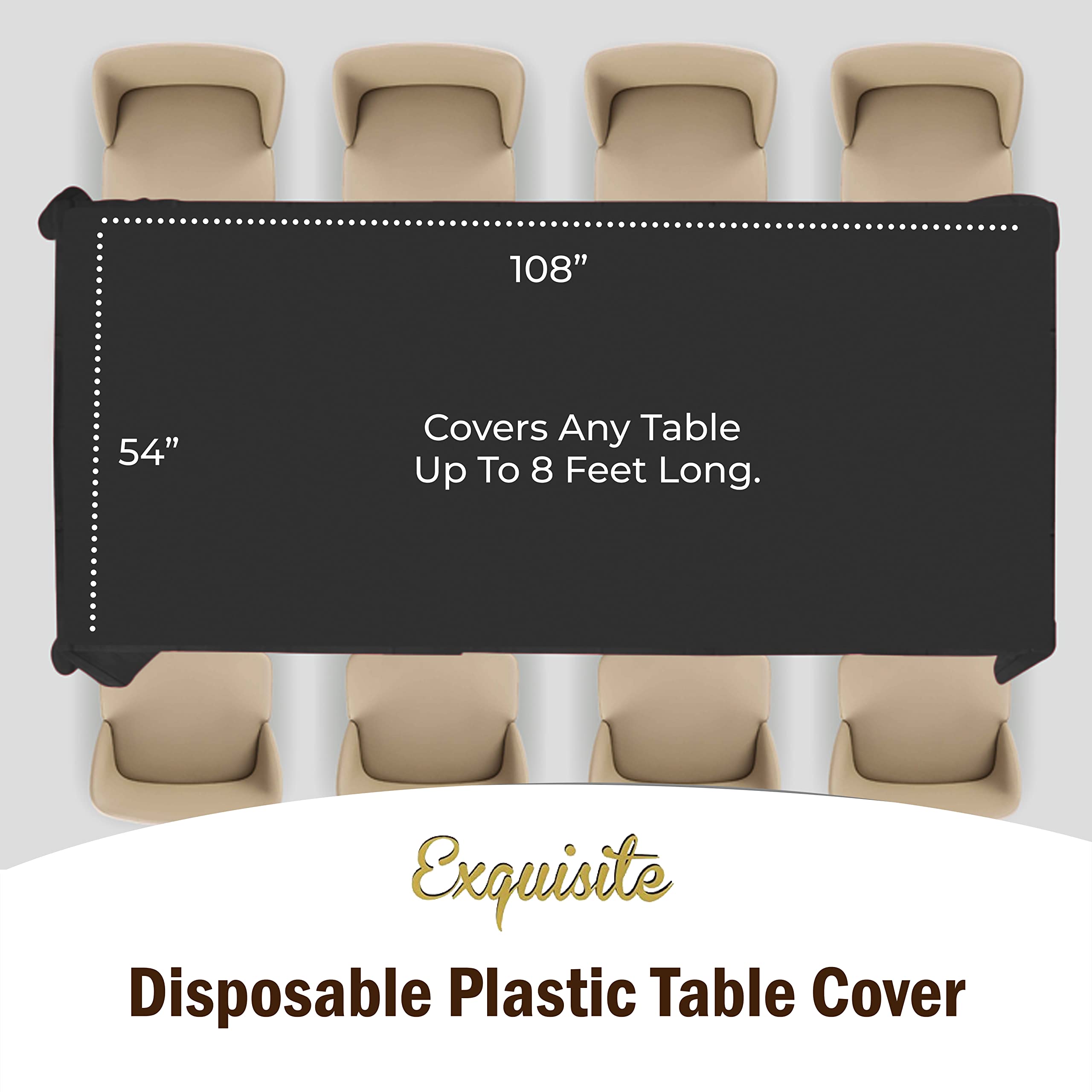 Party Solids 8-foot coverage image; fits large rectangular tables.