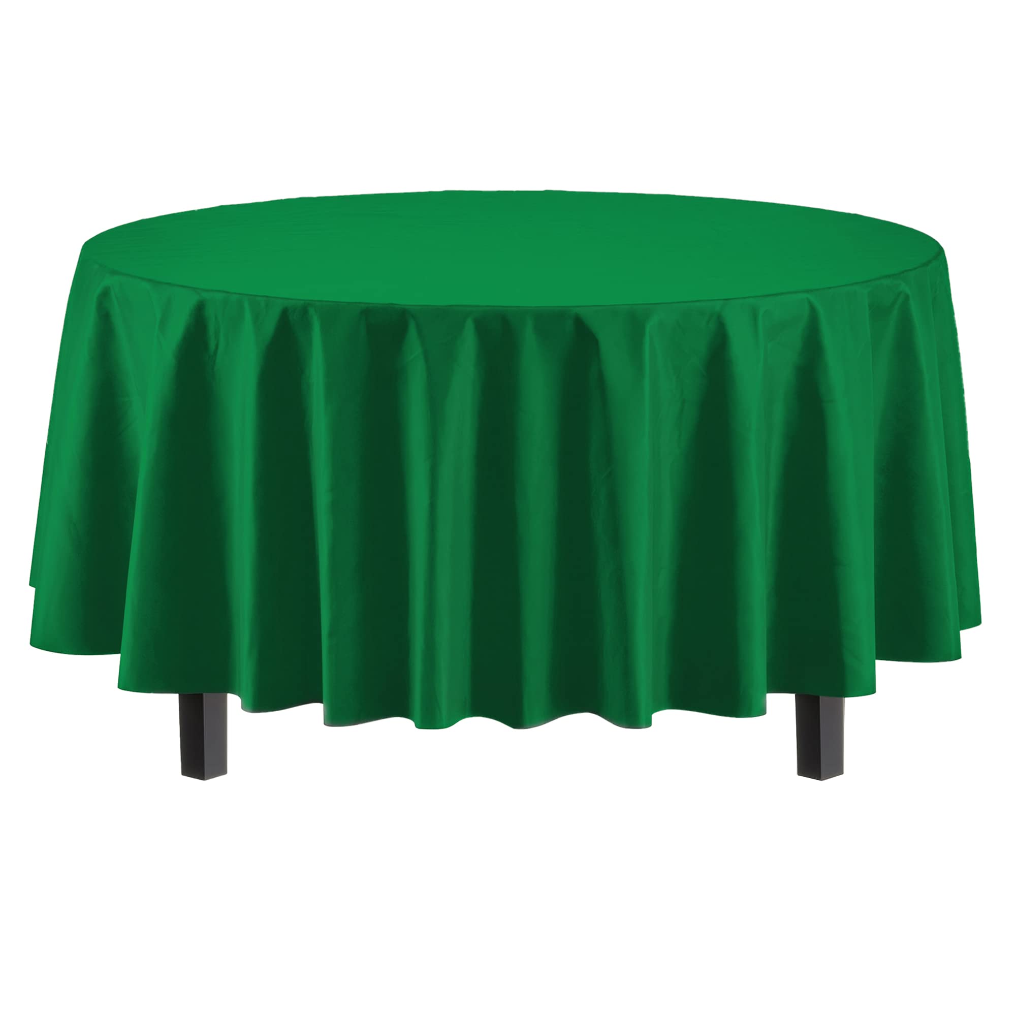Party Solids emerald green disposable tablecloth pack facilitates quick cleanup after events