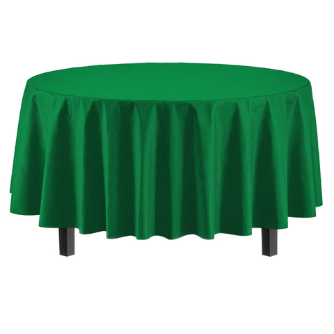 Party Solids emerald green disposable tablecloth pack facilitates quick cleanup after events