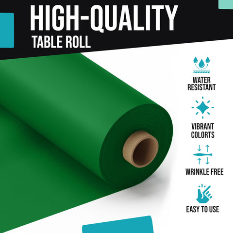 Party Solids emerald green rectangle table cover multipurpose use on rectangular tables