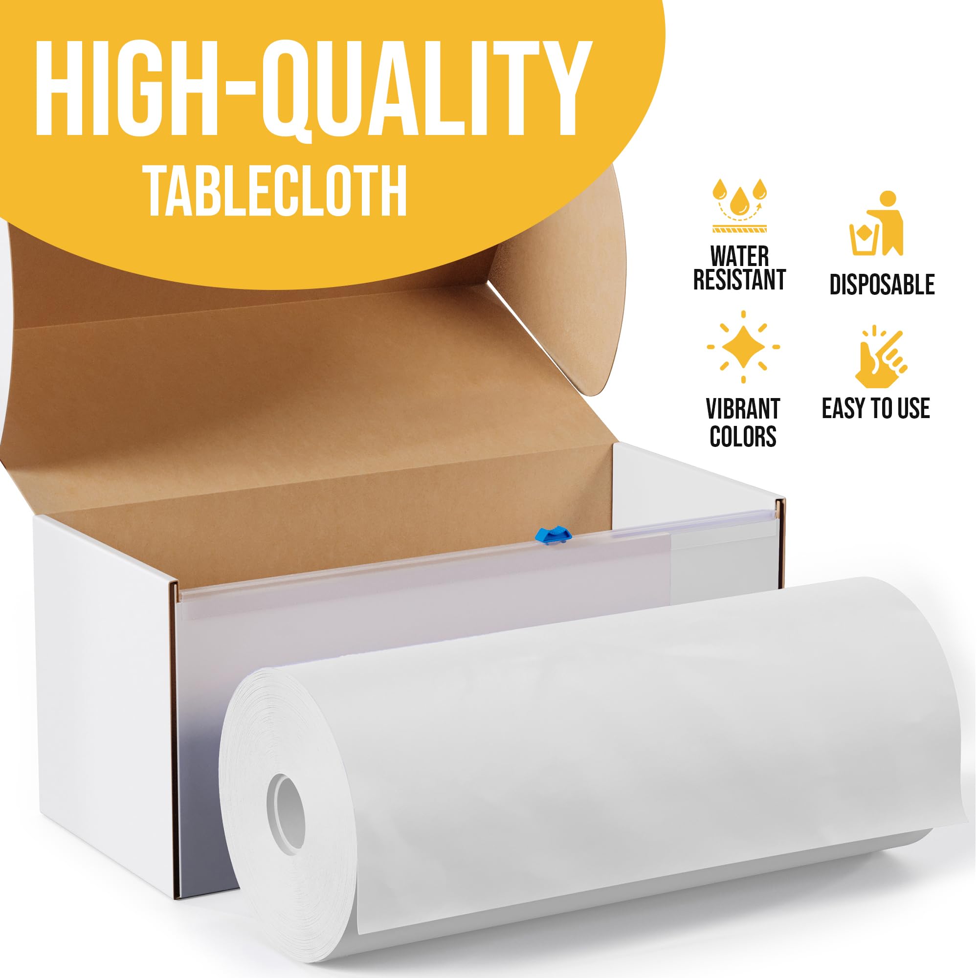 Portable disposable Party Solids tablecloth in box for on‑the‑go events