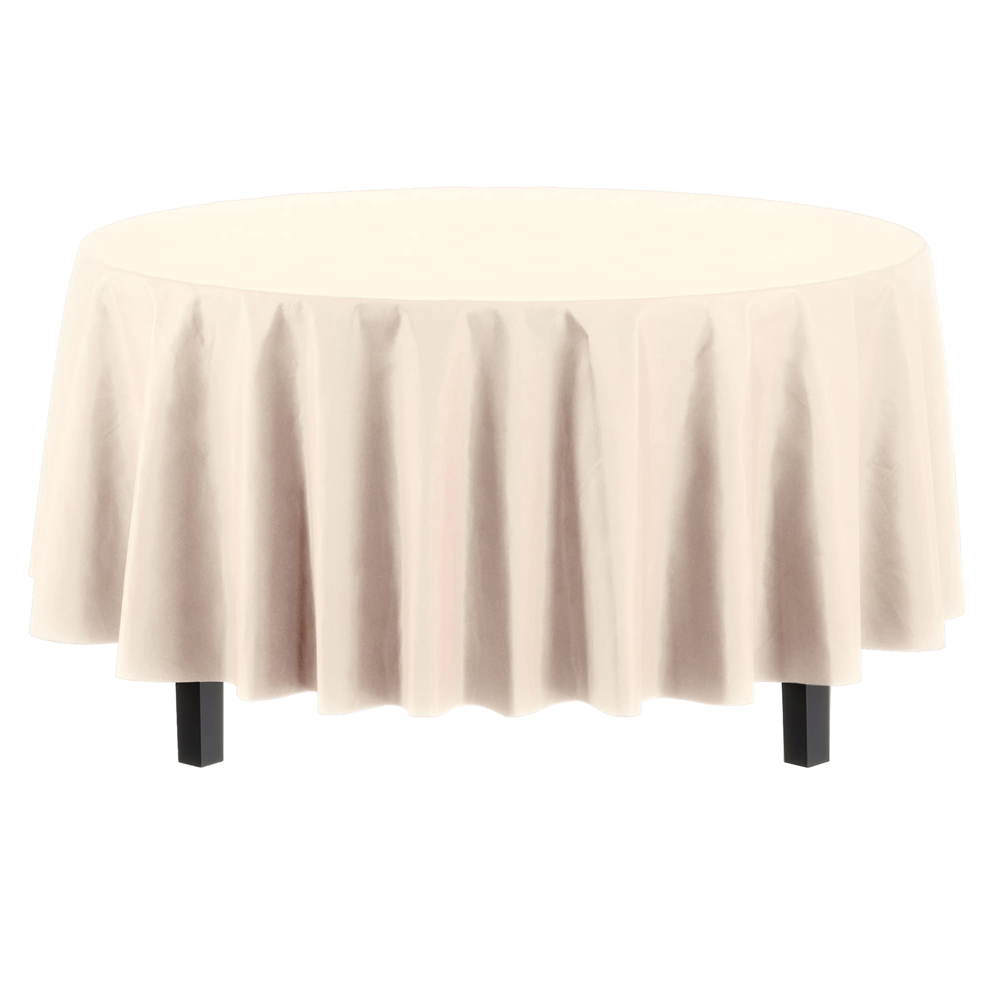 Party Solids premium plastic tablecover ivory closeup highlights durable, high-opacity material.