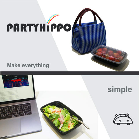 PARTYHIPPO durable polypropylene container highlighting sturdy, impact-resistant construction.
