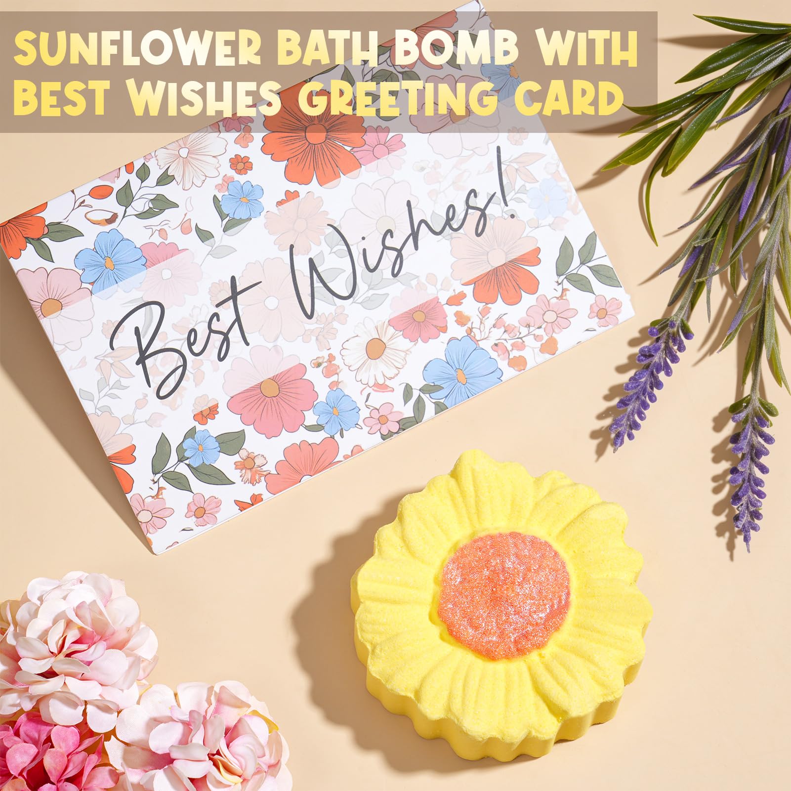 Partylamb sunflower bath bomb calming bath companion