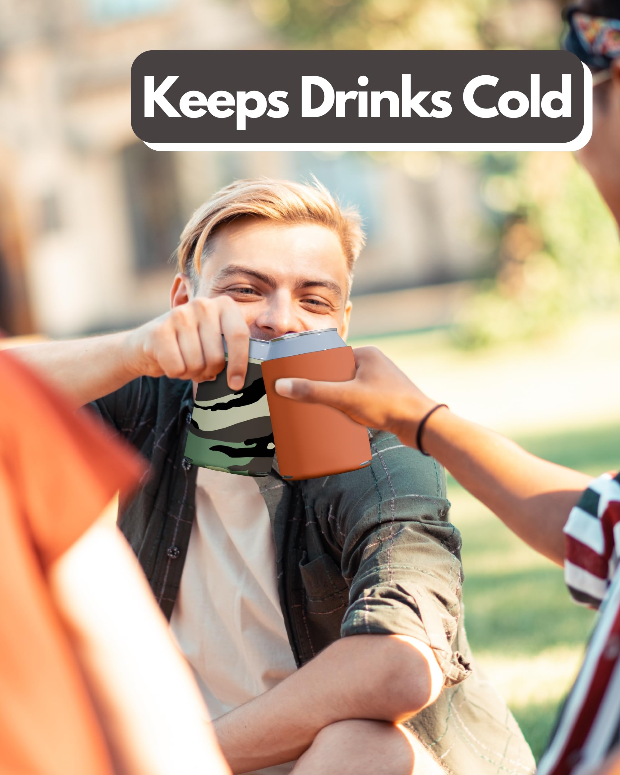 PartyPrints durable foam sleeve fits 12oz and 16oz cans, keeping hands dry on hot days.