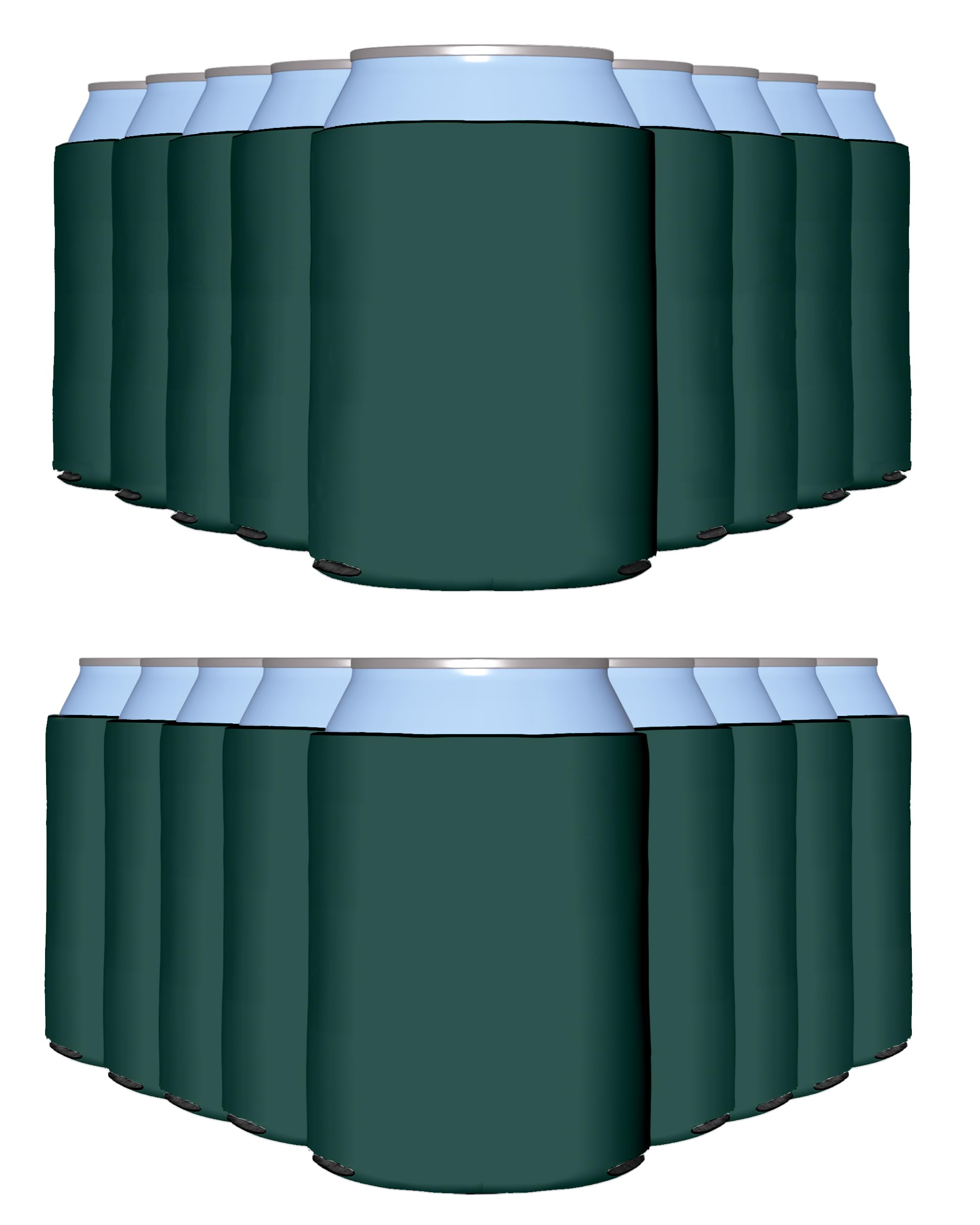 PartyPrints Hunter Green blank can sleeve fits standard cans and keeps drinks cold.