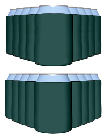 PartyPrints Hunter Green blank can sleeve fits standard cans and keeps drinks cold.