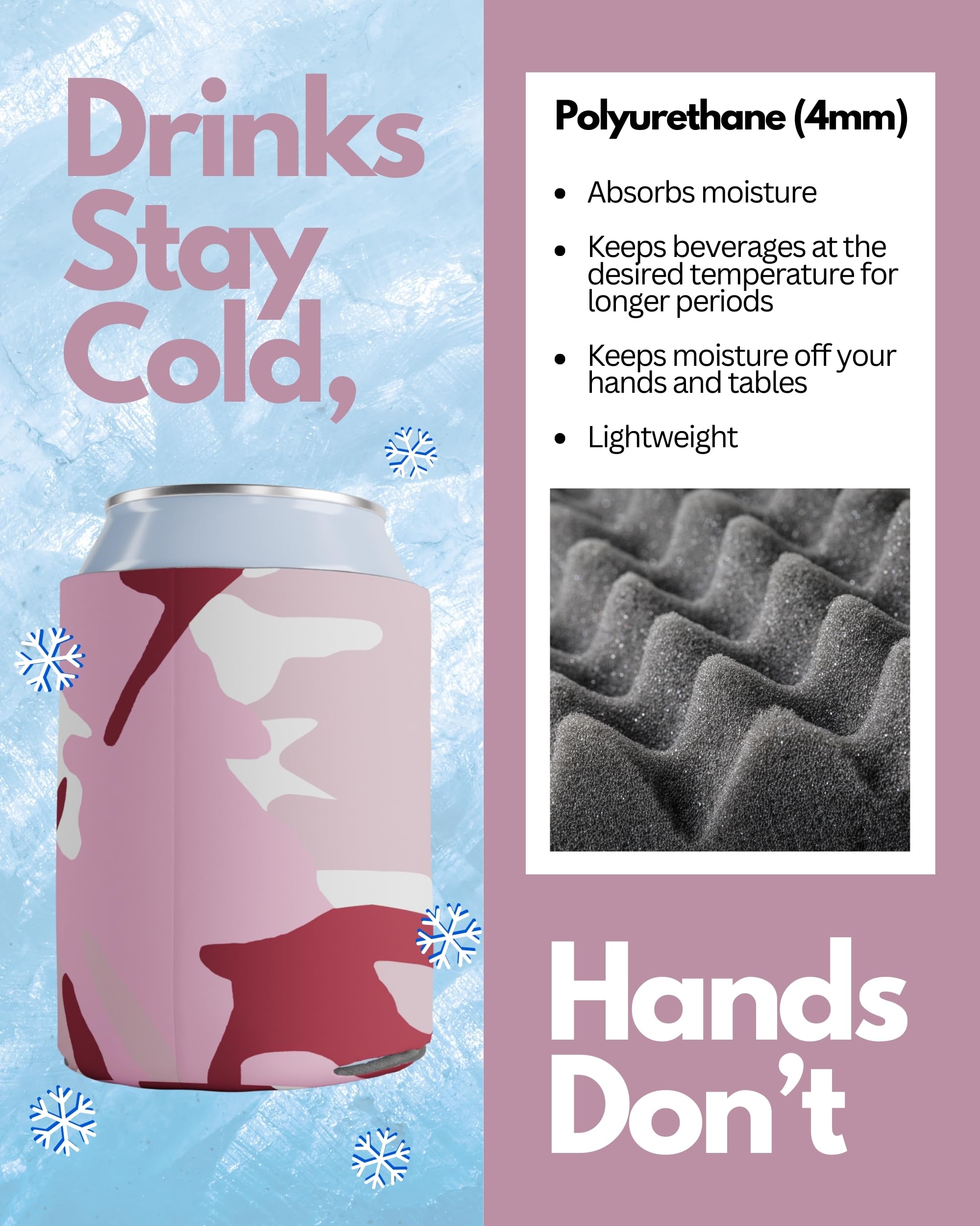 PartyPrints party-favor foam sleeve doubles as decor at events and gatherings.