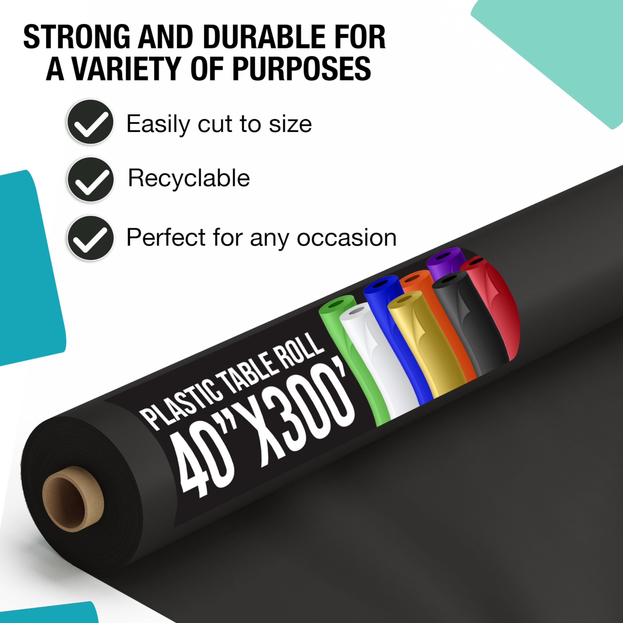 Partysolids premium heavy-duty plastic tablecloth for durable event protection.