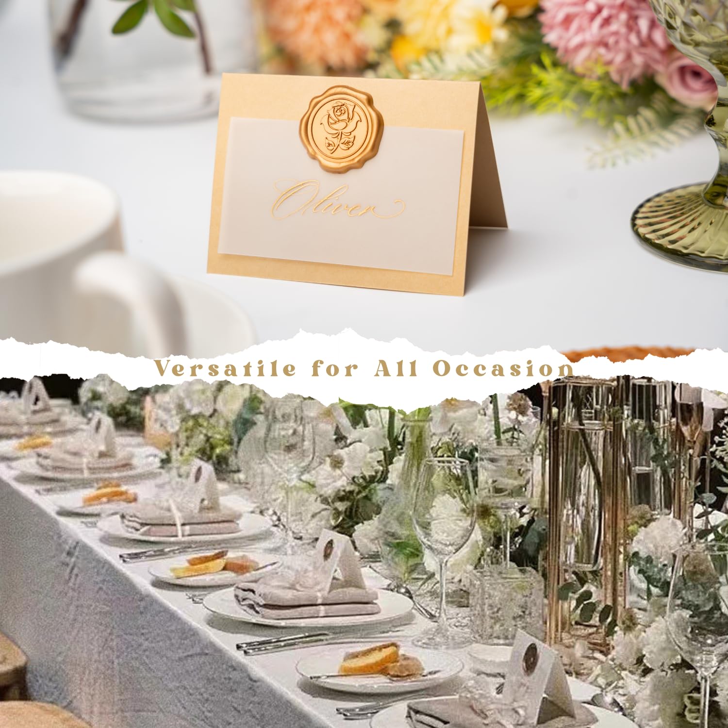 Parvigo wedding table with name cards for seating