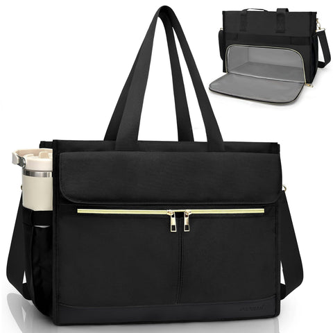 PASMAN lunch bag women's tote with laptop compartment keeps your 15.6-inch device secure during travel.