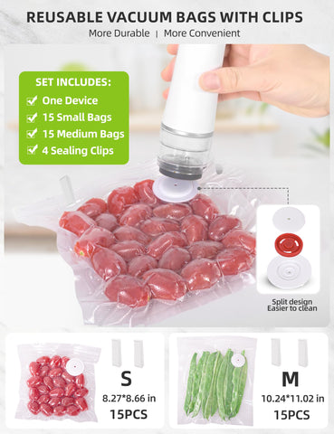 Patchelp Vacuum Sealer Wet-Dry Modes, versatile for meats, produce, and dry goods.