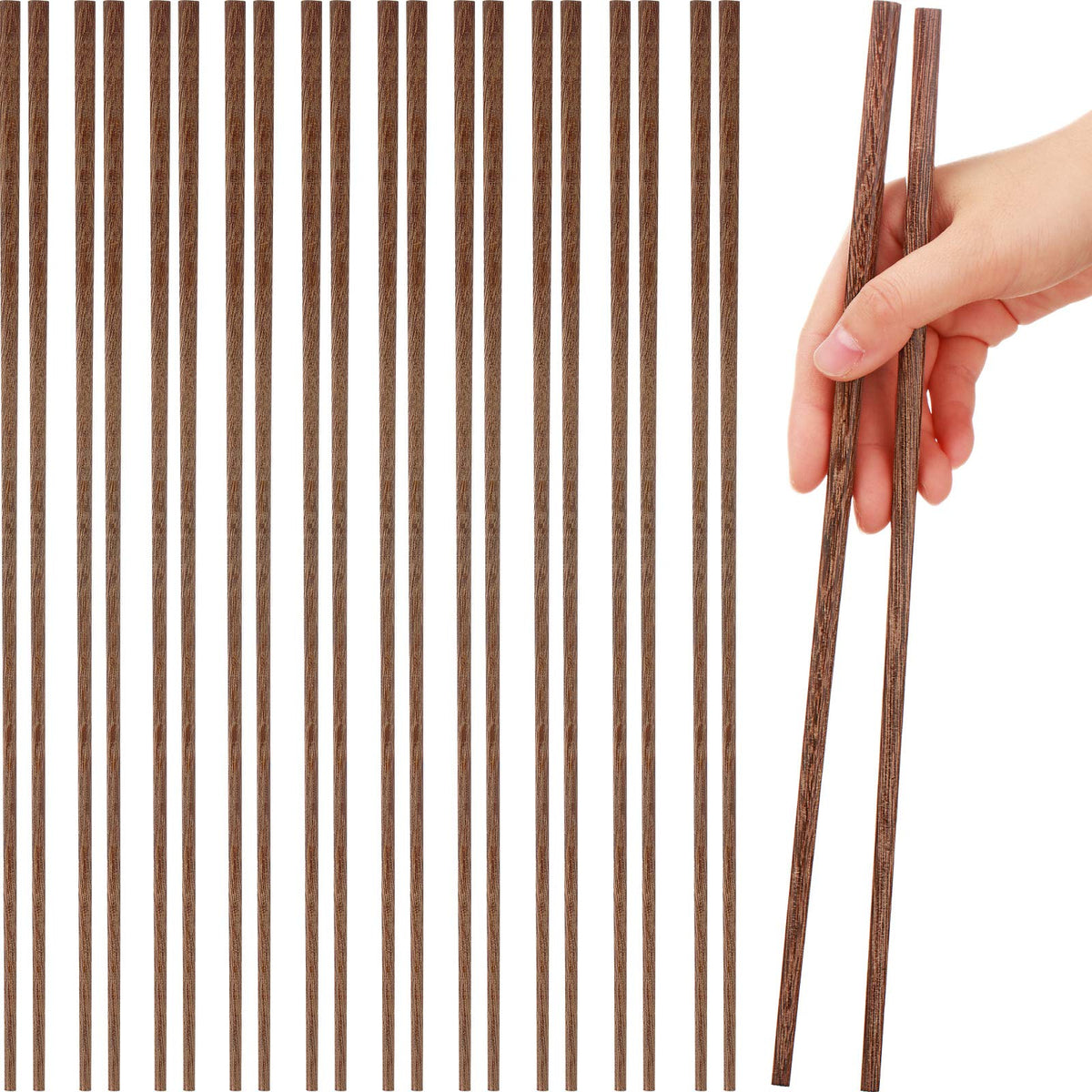 Patelai 12-inch wooden chopsticks for noodles and hot pot meals.