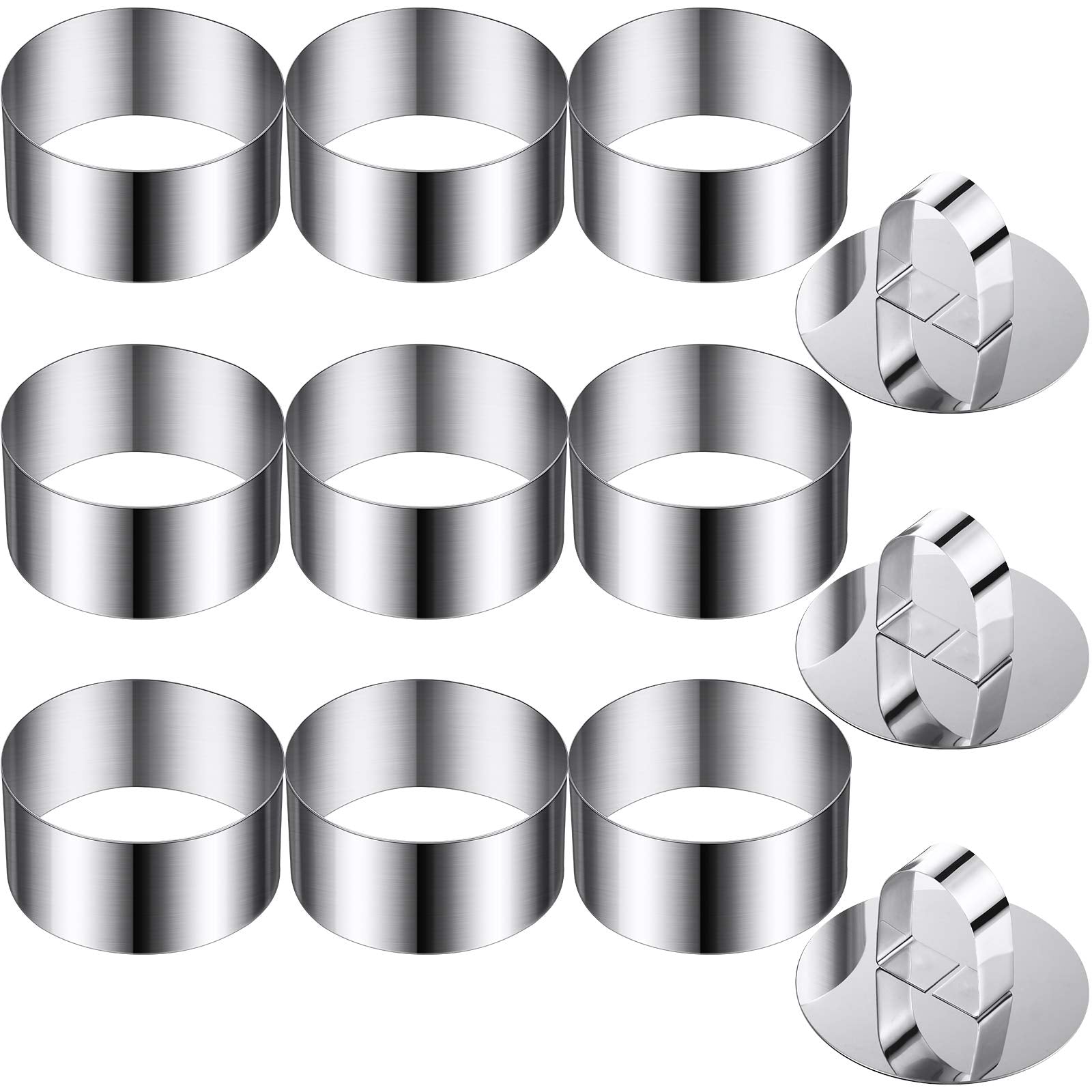 Patelai 12-piece round cake mold ring for precise 3.15 inch diameter desserts