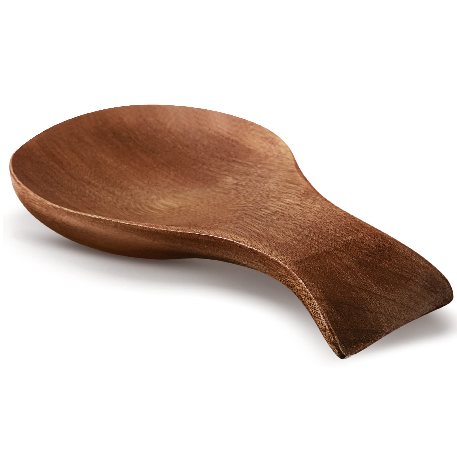 Patelai acacia spoon rest on stove top captures modern rustic charm and practical use.