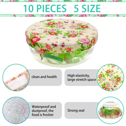 Patelai bowl covers floral pattern reusable lids for bread proofing