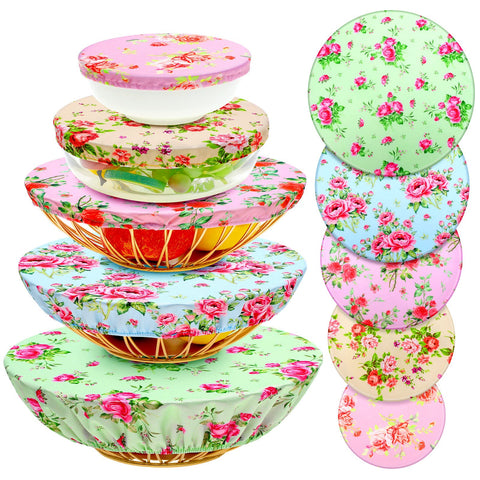 Patelai bowl covers red pattern protect leftovers while keeping freshness
