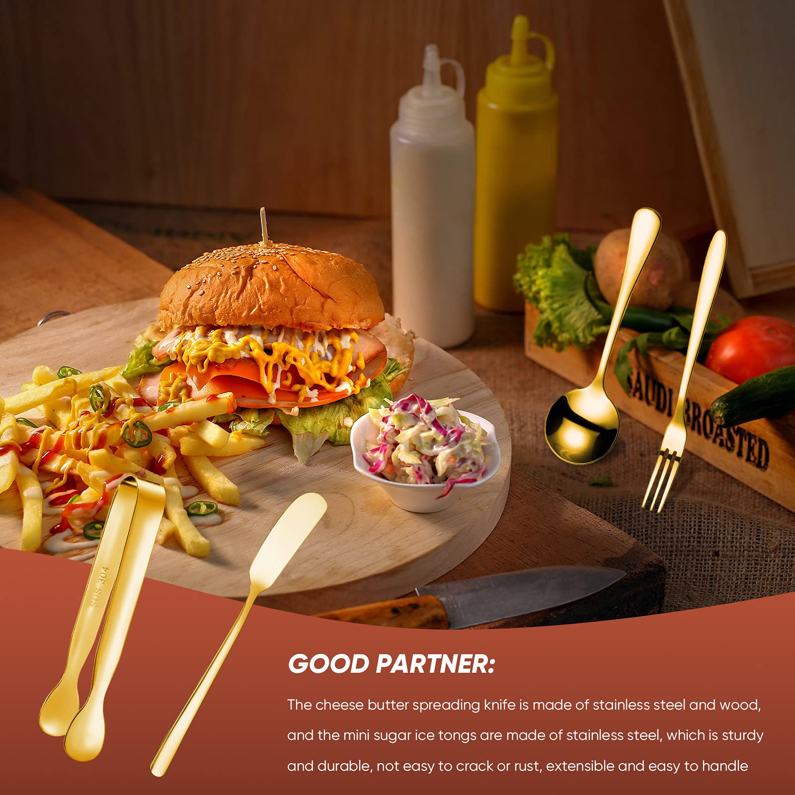 Patelai butter spreader knives provide smooth spreading and cheese serving.
