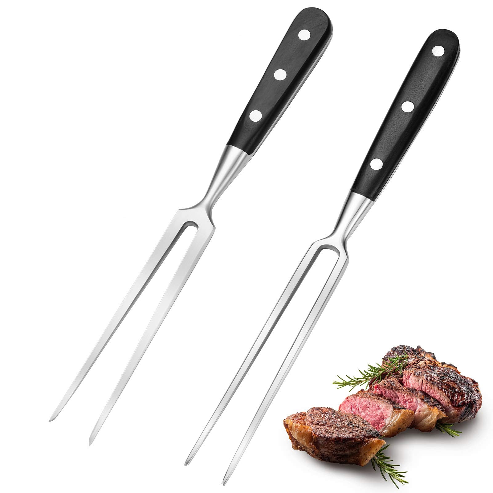 Patelai carving forks closeup with wood handle for precise carving