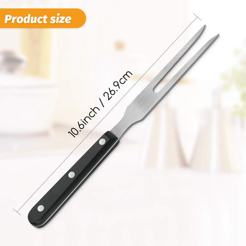 Patelai carving forks with plastic handles offer heat protection during carving.
