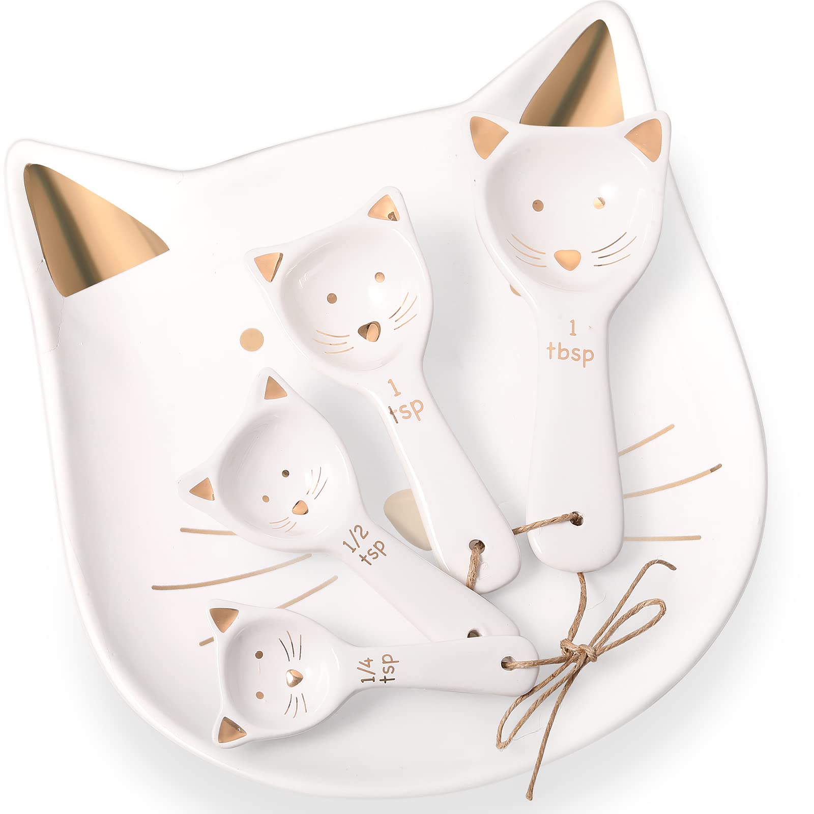 Patelai cat measuring spoons set showing four sizes for precise baking