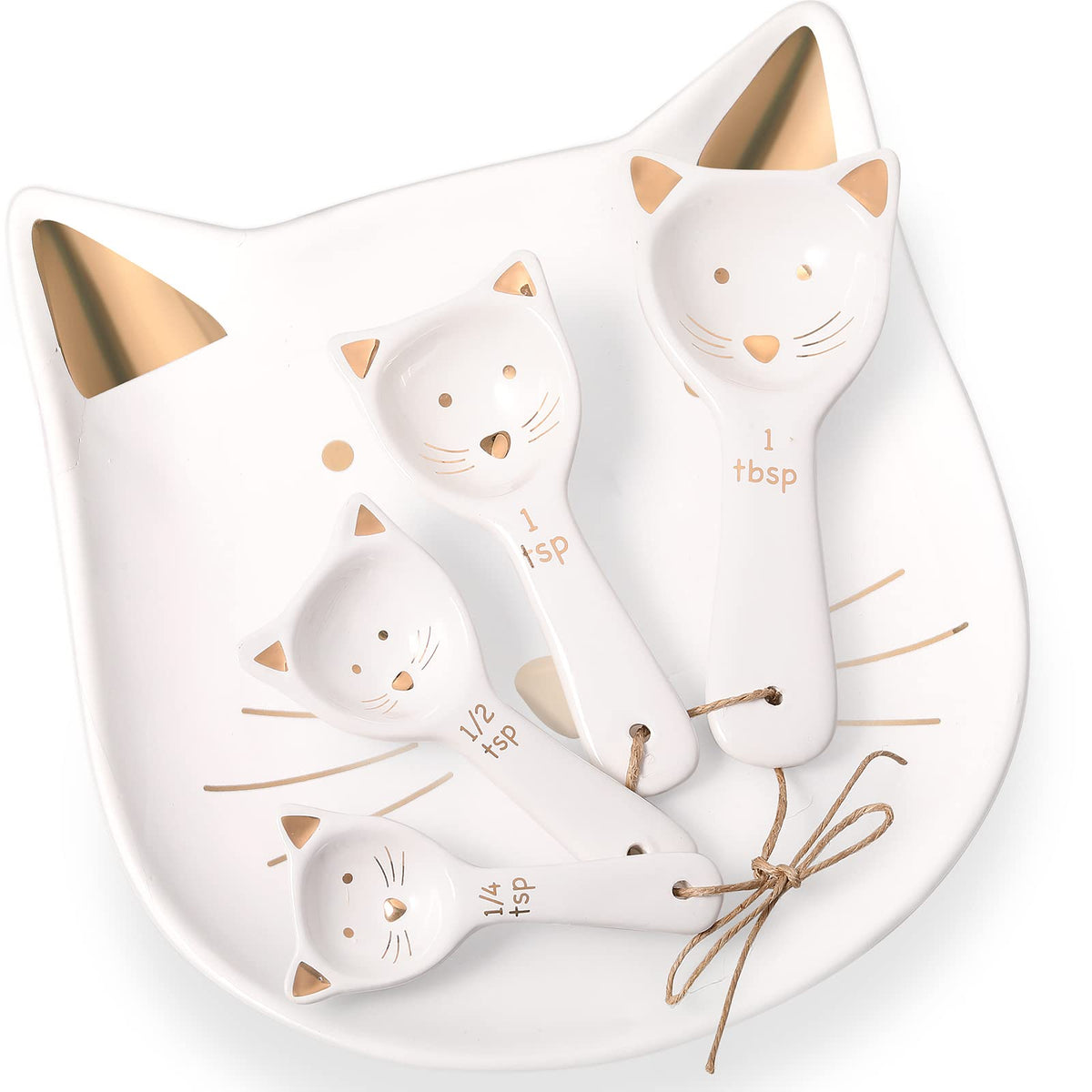 Patelai cat measuring spoons set showing four sizes for precise baking