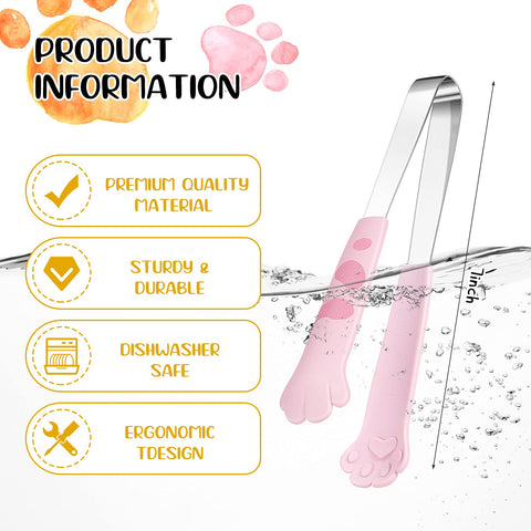 Patelai cat paw tongs black design great for grilling and turning veggies.