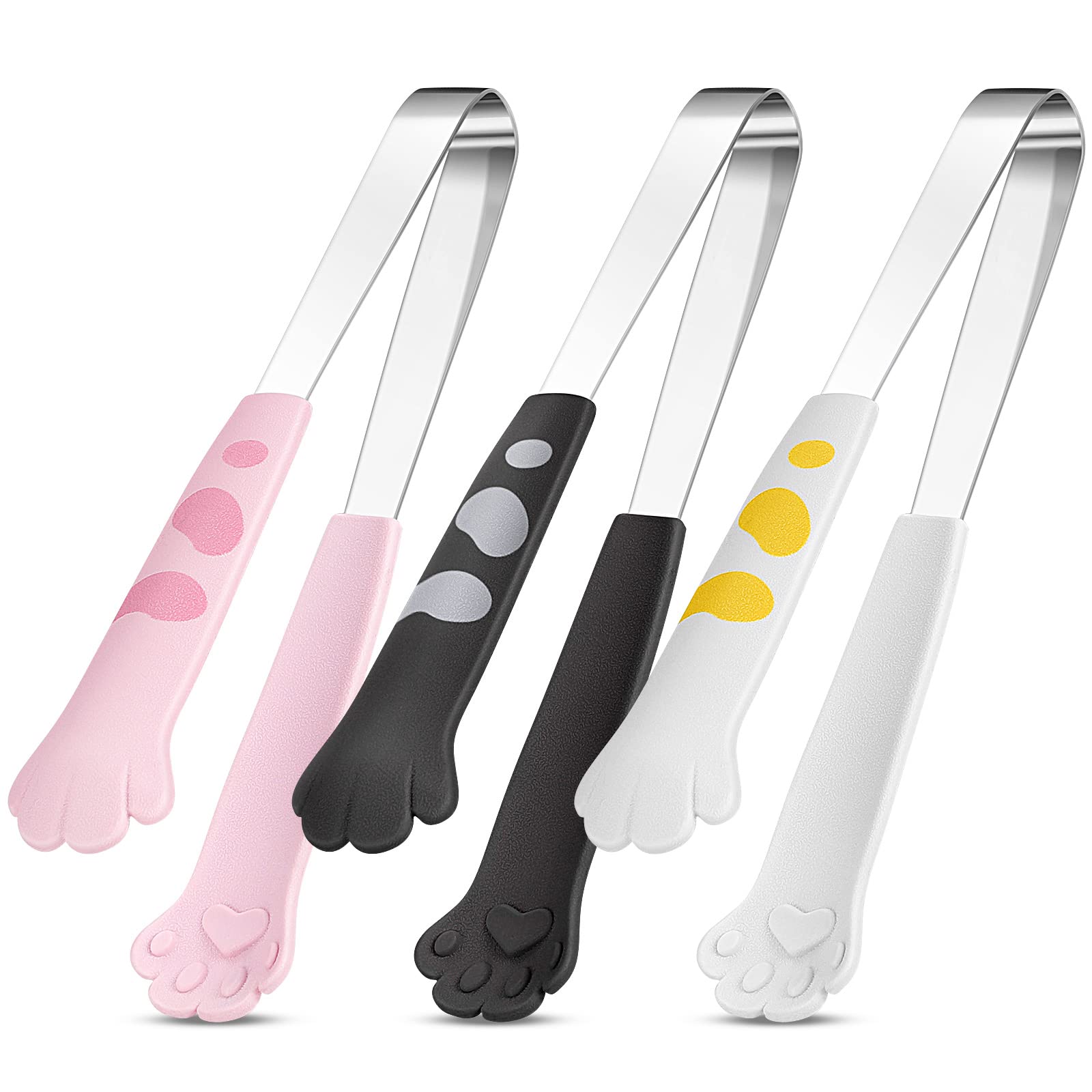 Patelai cat paw tongs pink with precise grip for delicate foods without scratching non-stick cookware.