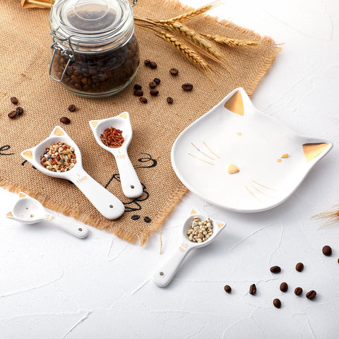 Patelai cat spoons white ceramic enhances kitchen decor and function