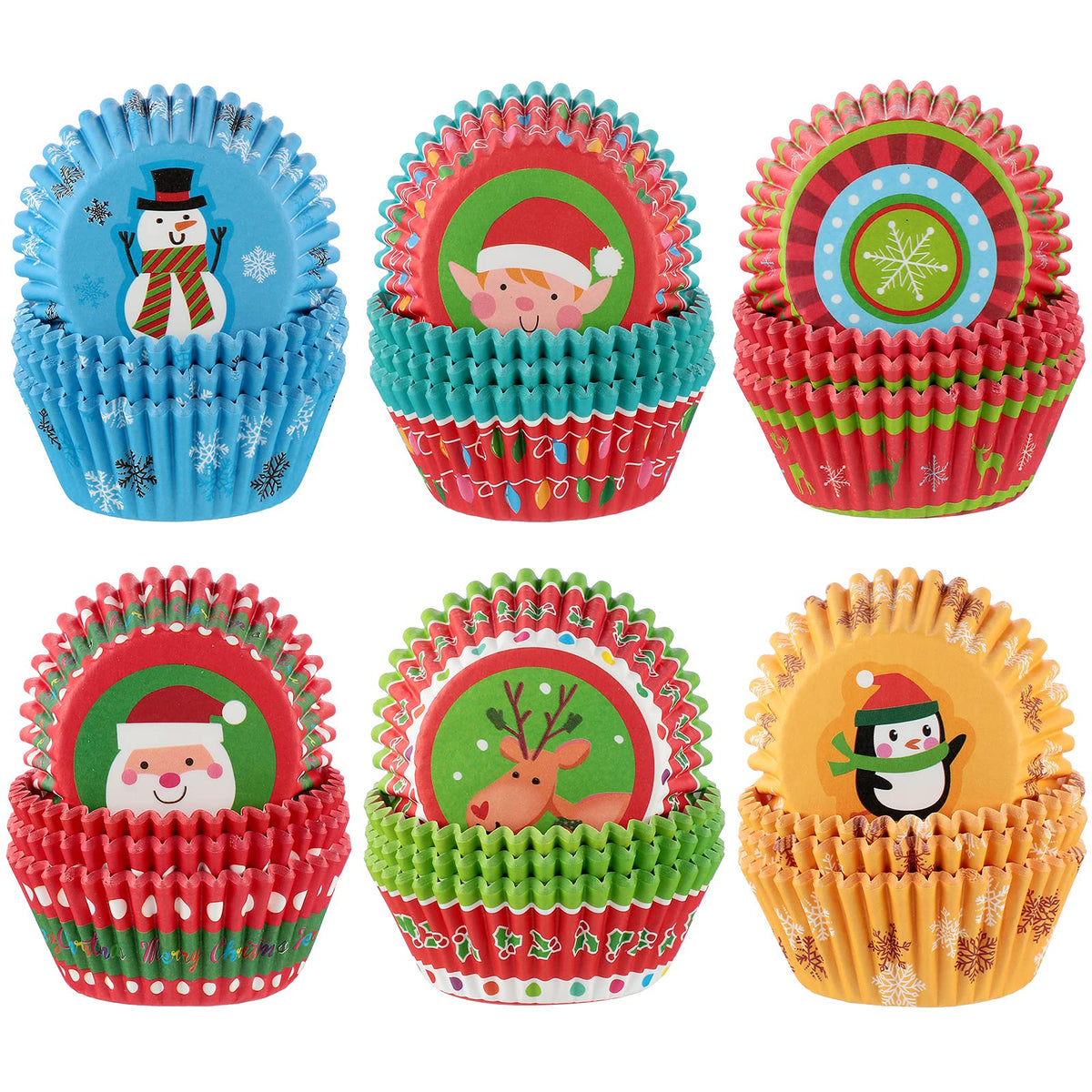 Patelai Christmas cupcake liners with snowflake pattern for festive presentation and easy baking prep