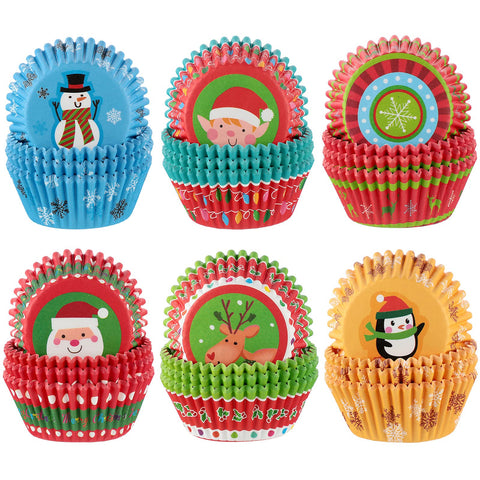Patelai Christmas cupcake liners with snowflake pattern for festive presentation and easy baking prep