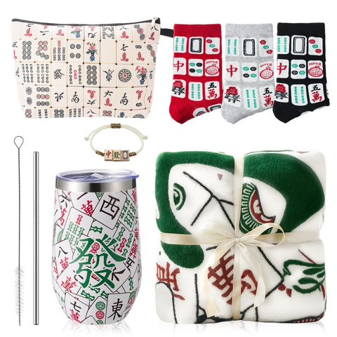 Patelai Christmas Mahjong tumbler for on-the-go sipping