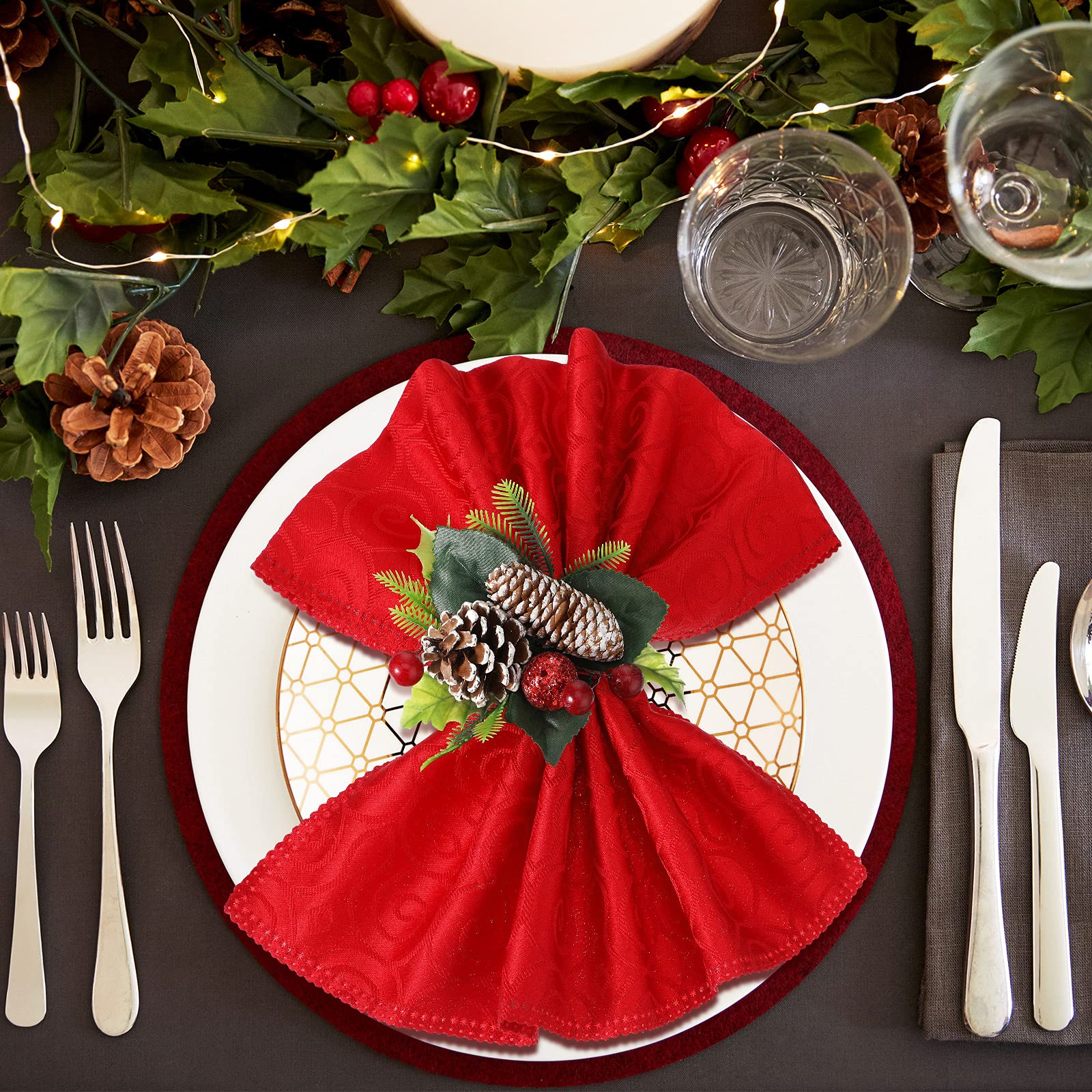 Patelai napkin ring with berries and leaves detail adds seasonal charm