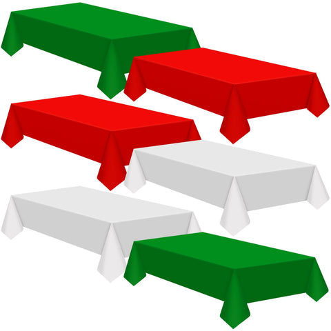 Patelai Christmas tablecloth in red-green-white set for festive table protection.