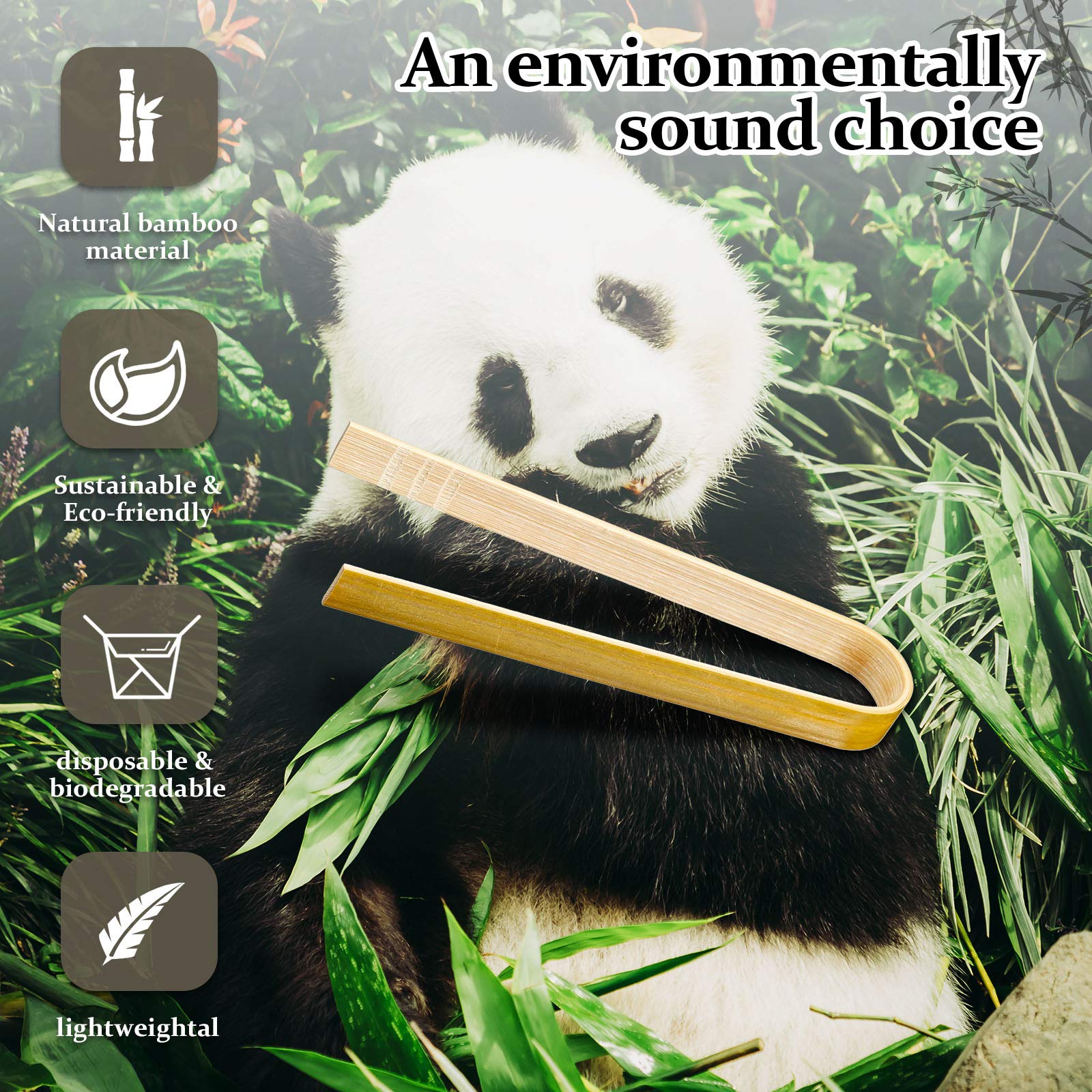 Patelai eco-friendly bamboo tongs for kitchen use and parties.
