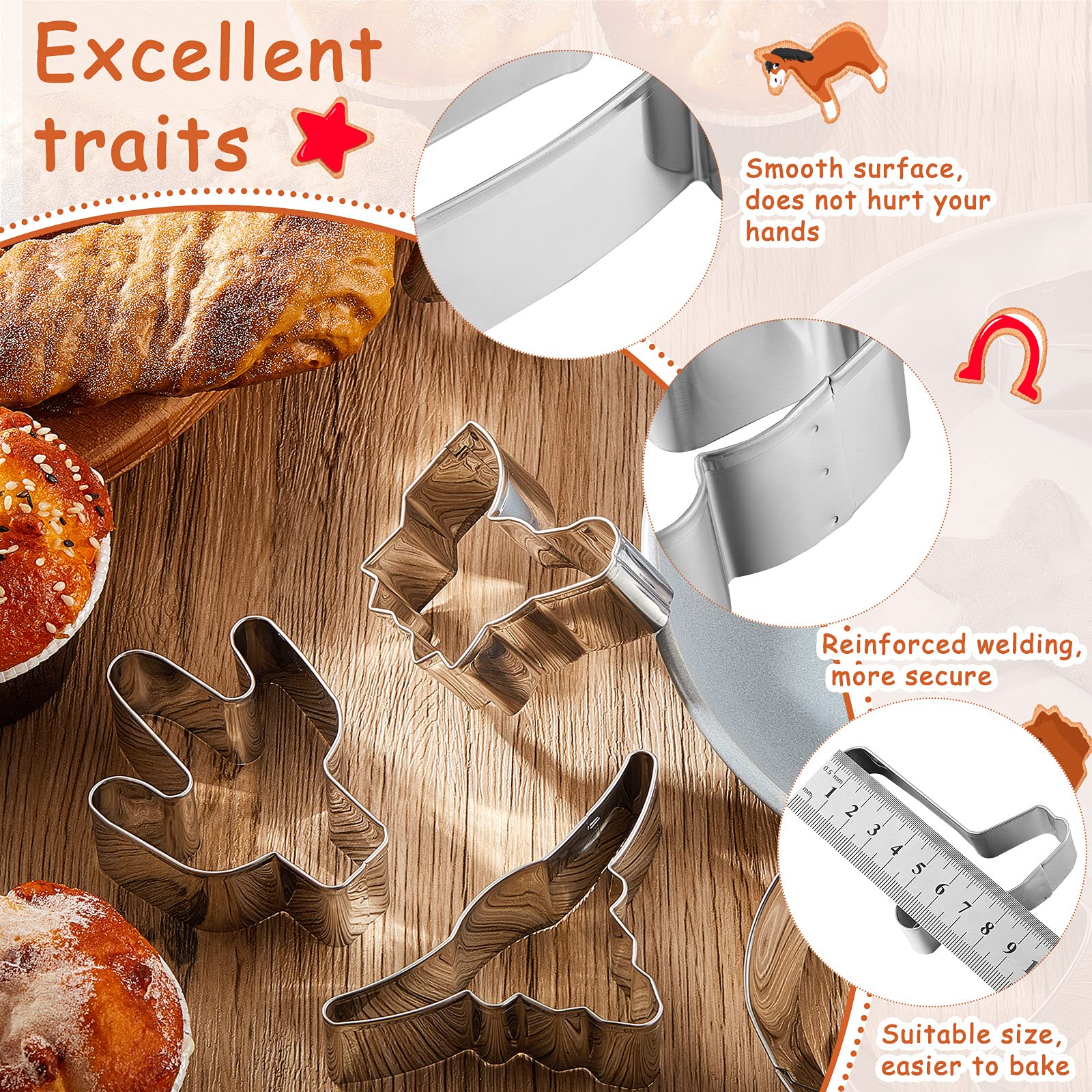 Patelai horse cookie cutter; sturdy stainless steel for clean edges.