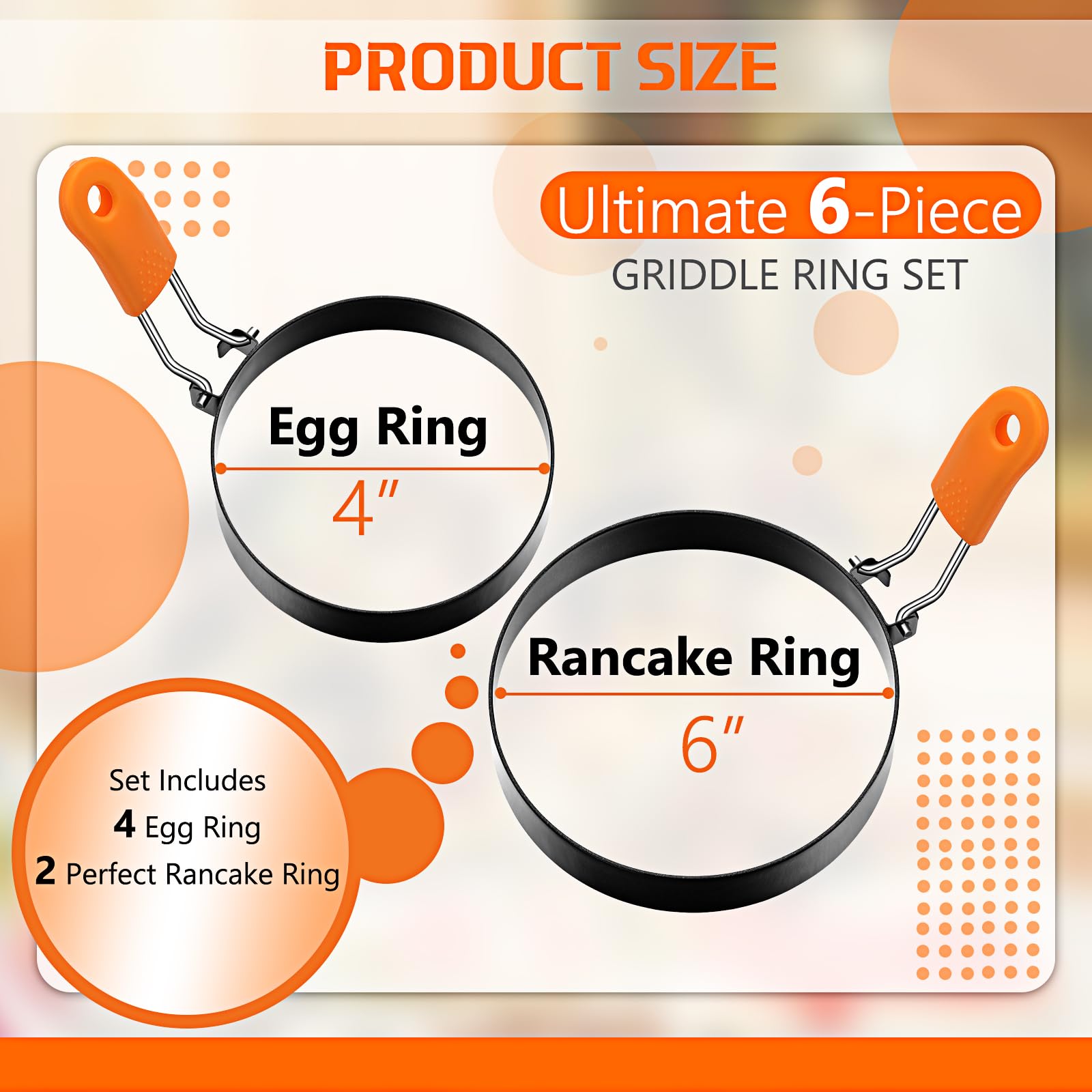 Patelai egg ring with silicone handle for safe, comfortable grip while cooking.