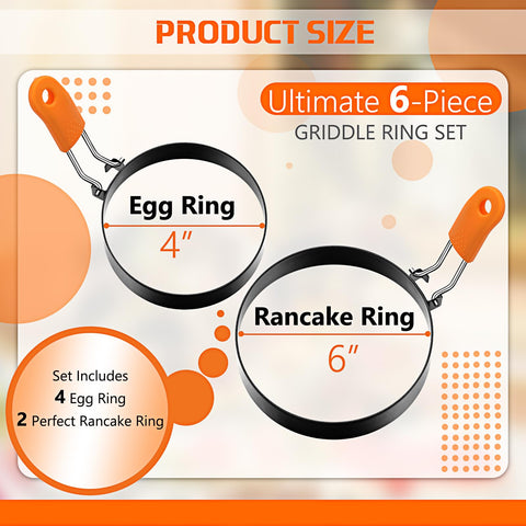Patelai egg ring with silicone handle for safe, comfortable grip while cooking.